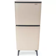   Brabantia SortUp Recycle Bin Hi 2 szintes szelektív hulladékgyűjtő torony lábakon, felhajtható fedéllel, 20+25L - J méret, műanyag, világos bézs - 275005