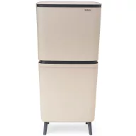   Brabantia SortUp Recycle Bin Hi 2 szintes szelektív hulladékgyűjtő torony lábakon, felhajtható fedéllel, 10+10+25L - J és X méret, műanyag, világos bézs - 275029