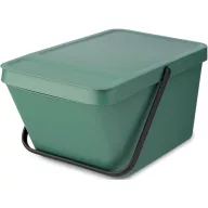   Brabantia Sort & Go Stackable Waste Bin halmozható hulladékgyűjtő felnyitható fedéllel, fogantyúval szelektív gyűjtéshez, 20L, platinazöld - 277740