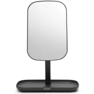   Brabantia ReNew Mirror with Storage Tray álló piperetükör alsó kozmetikai tálcával, szilikon betéttel, 360°-ban állítható üveg tükörrel, sötétszürke - 280702