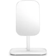   Brabantia ReNew Mirror with Storage Tray álló piperetükör alsó kozmetikai tálcával, szilikon betéttel, 360°-ban állítható üveg tükörrel, fehér - 280726