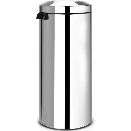 Brabantia Flame Guard önoltó papírkosár hulladékbedobó nyílással, fém kosárral, 30L, r.m. acél, fényes - 287527