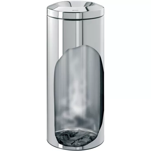 Brabantia Flame Guard önoltó papírkosár hulladékbedobó nyílással, fém kosárral, 30L, r.m. acél, fényes - 287527