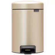   Brabantia NewIcon pedálos hulladékgyűjtő szagmentesen záródó Soft-Close fedél, műanyag tartály, 3L - V méret, acél, aranyfényű - 304408