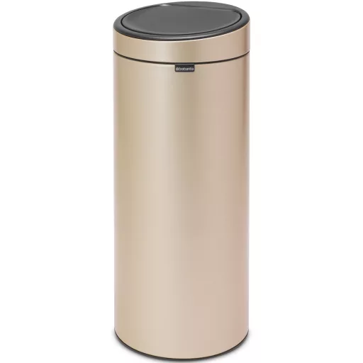 Brabantia Touch Bin New Soft-Touch nyomófedeles hulladékgyűjtő belső tartállyal, kerek, 30L - G méret, acél, aranyfényű - 304507