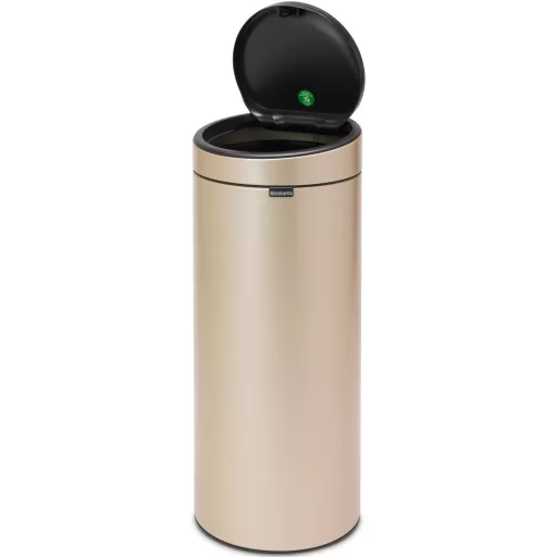 Brabantia Touch Bin New Soft-Touch nyomófedeles hulladékgyűjtő belső tartállyal, kerek, 30L - G méret, acél, aranyfényű - 304507