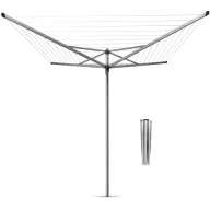   Brabantia Rotary Topspinner kerti ruhaszárító 50m, UV-álló, forgatható, D=45mm, rögzítése földbe szúrható fém konzollal, metál szürke - 310805