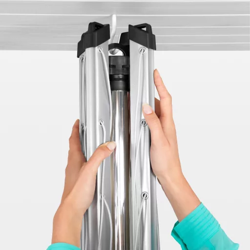 Brabantia Rotary Topspinner kerti ruhaszárító állvány 50m, UV-álló, forgatható, D=45mm, betonalapba rögzítendő konzollal, metál szürke - 310843