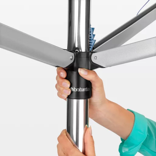 Brabantia Rotary Topspinner kerti ruhaszárító állvány 50m, UV-álló, forgatható, D=45mm, betonalapba rögzítendő konzollal, metál szürke - 310843