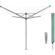   Brabantia Rotary Dryer Lift-O-Matic kerti ruhaszárító 50m, UV-álló, forgatható, D=45mm, állítható magasság, rögzítése földbe szúrható fém konzollal, védőzsákkal, metál szürke - 310966