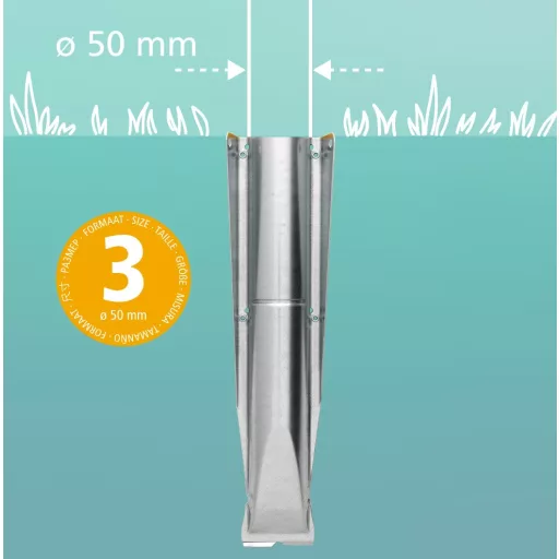 D=50mm átmérőjű Lift-O-Matic Advance kerti ruhaszárítókhoz kialakítva.