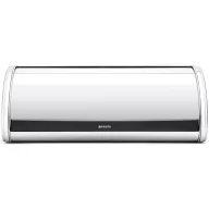   Brabantia Roll Top kenyértartó halkan záródó, befelé gördülő fedéllel, 445mm széles, 2 kenyérhez, ívelt forma, r.m. acél fényes - 312601