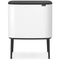   Brabantia Bo Touch Bin nyomófedeles hulladékgyűjtő, magasított, lábakon álló, műanyag tartály, 36L - R méret, acél, fehér - 313509
