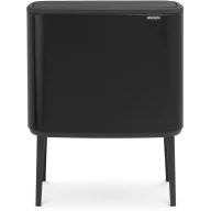   Brabantia Bo Touch Bin nyomófedeles hulladékgyűjtő, magasított, lábakon álló, műanyag tartály, 36L - R méret, acél, matt fekete - 315824
