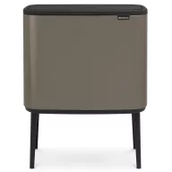   Brabantia Bo Touch Bin nyomófedeles szelektív hulladékgyűjtő, magasított, lábakon álló, műanyag tartály, 3x11L - X méret, acél, platinaszürke - 316043