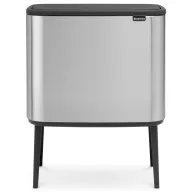   Brabantia Bo Touch Bin nyomófedeles szelektív hulladékgyűjtő, magasított, lábakon álló, műanyag tartály, 3x11L - X méret, r.m. acél, selyem ujjlenyomatmentes - 316081