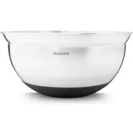   Brabantia Profile Bake & Mix, Mixing Bowl keverőtál, 3L, kiöntőperemmel, belső mérőskálával, hőálló, szilikon alj, r.m. acél test, selyem matt - 363863 