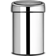   Brabantia Touch Bin fali/álló nyomófedeles hulladékgyűjtő XXS, 3L - A méret, r.m. acél, fényes - 363962