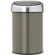   Brabantia Touch Bin fali/álló nyomófedeles hulladékgyűjtő XXS, 3L - A méret, acél platinaszürke test, r.m. acél selyem fedő - 364464
