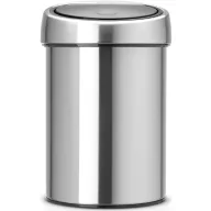   Brabantia Touch Bin fali/álló nyomófedeles hulladékgyűjtő XXS, 3L - A méret, r.m. acél, selyem ujjlenyomatmentes - 378645