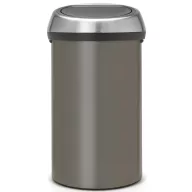   Brabantia Touch Bin nyomófedeles hulladékgyűjtő XXL, 60L - H méret, platinaszürke acél test, selyem ujjlenyomatmentes fedő - 402463