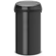   Brabantia Touch Bin nyomófedeles hulladékgyűjtő XXL, 60L - H méret, matt fekete acél test, matt fekete fedő - 402562