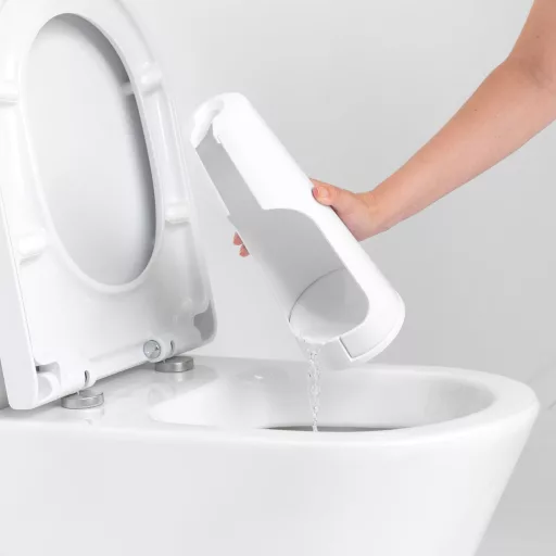 Egyszerűen borítsa ki az összegyűlt vizet a WC-kefe tartóból.