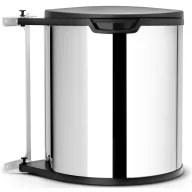   Brabantia Built In Bin beépített szemetes, ajtóra szerelhető, ajtóval együtt nyíló fedéllel, belső műanyag tartállyal, 15L - D méret, r.m. acél, fényes - 418181