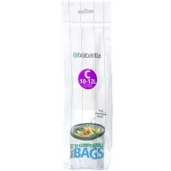   Brabantia PerfectFit Compostable komposztálható szemeteszsák, 100%-ban lebomló, keményítőből készült, C méret, 10-12L, 10 zsák/tekercs - 419782