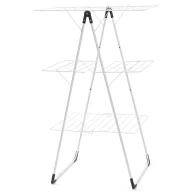   Brabantia Tower Drying Rack 3 szintes ruhaszárító állvány kompakt kialakítással a szűkös helyekre, 23m szárítási hossz, 20kg teherbírás, összecsukható, acél, fehér - 477843