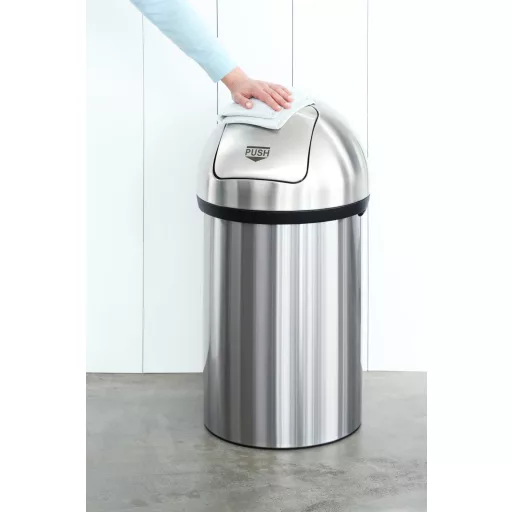 Brabantia Push Bin nyomófedeles hulladékgyűjtő XXL, 60L - H méret, r.m. acél, selyem - 484520