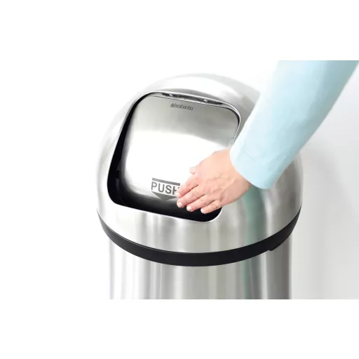 Brabantia Push Bin nyomófedeles hulladékgyűjtő XXL, 60L - H méret, r.m. acél, selyem - 484520