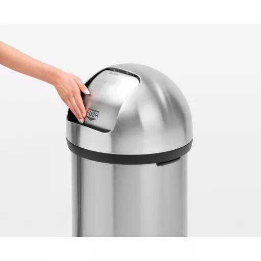Brabantia Push Bin nyomófedeles hulladékgyűjtő XXL, 60L - H méret, r.m. acél, selyem - 484520