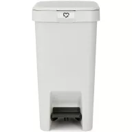   Brabantia StepUp pedálos kuka hulladéktípus jelölő ablakkal, lecsapódásgátló fedél, 10L - C méret, 91% újrahasznosított műanyag, világosszürke - 800245