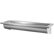   DELABIE CANAL rozsdamentes acél mosdóvályú 1800mm - 3 állás, selyem, csapfurat nélkül, leeresztőszeleppel, jobb oldali lefolyóval