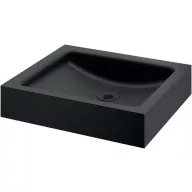   DELABIE UNITO pultra ültetett kézmosókagyló csapfurat nélkül, 395x350mm, 1,2mm, r.m. acél, matt fekete Teflon bevonat