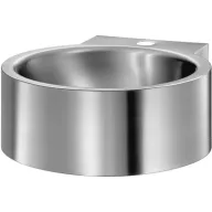   DELABIE REDO r.m. acél fali kerek kézmosó medence szifontakaró nélkül, 35mm csapfurattal, selyem, 1,2 mm