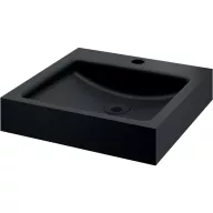   DELABIE UNITO pultra ültetett kézmosókagyló 35mm-es középső csapfurattal, 395x400mm, 1,2mm r.m. acél matt fekete Teflon bevonat