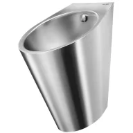   DELABIE FINO rozsdamentes acél piszoár, lekerekített, hátsó bekötés, selyem, 1,2mm