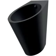   DELABIE FINO rozsdamentes acél piszoár, lekerekített, hátsó bekötés, matt fekete Teflon bevonat, 1,2mm
