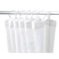   DELABIE PVC zuhanyfüggöny 6db műanyag zuhanykarikával, fehér, 900x2000mm