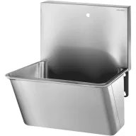   DELABIE sebészi bemosakodó vályú magas hátfallal, kevert vízre 1x1db 22mm csapfurattal, egy állásos 700mm, r.m. acél