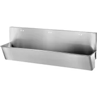   DELABIE sebészi bemosakodó vályú magas hátfallal, H-M vízre 3x2db 22mm csapfurattal, három állásos 2100mm, r.m. acél