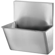   DELABIE sebészi bemosakodó vályú magas hátfallal, csapfurat nélkül, egy állásos 700mm, Hygiene+ dizájn, r.m. acél