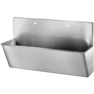   DELABIE sebészi bemosakodó vályú magas hátfallal, kevert vízre 2x1db 22mm csapfurattal, két állásos 1400mm, Hygiene+ dizájn, r.m. acél