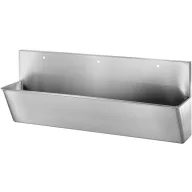   DELABIE sebészi bemosakodó vályú magas hátfallal, kevert vízre 3x1db 22mm csapfurattal, három állásos 2100mm, Hygiene+ dizájn, r.m. acél