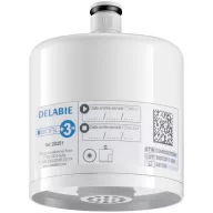   DELABIE BIOFIL steril végponti szűrő mosdócsapra egyenes vízsugárvetővel, PE szűrőrostok, 0.1μm névleges, 0.2μm abszolút szűrés, 9000L, vagy max. 3 hónap szűrőkapacitás
