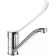   DELABIE orvosi karos álló csap 225mm lengő kifolyóval, hosszú keverőkar L=200mm, H=145mm, 9L/p