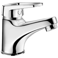   DELABIE álló mosdócsap 100mm fix kifolyóval, lyukas keverőkarral, H=60mm, 5L/p
