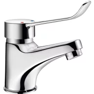   DELABIE orvosi karos álló csap 100mm fix kifolyóval, hosszú keverőkarral, H=60mm, 5L/p